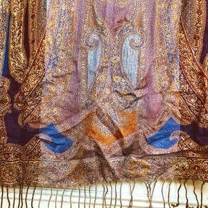 Scarf - Tapestry, Multi Colored w/gold Lurex